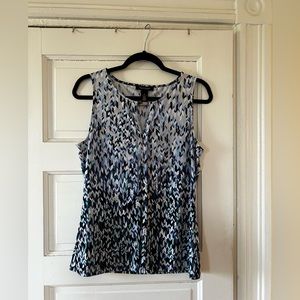 White House Black Market printed sleeveless blouse